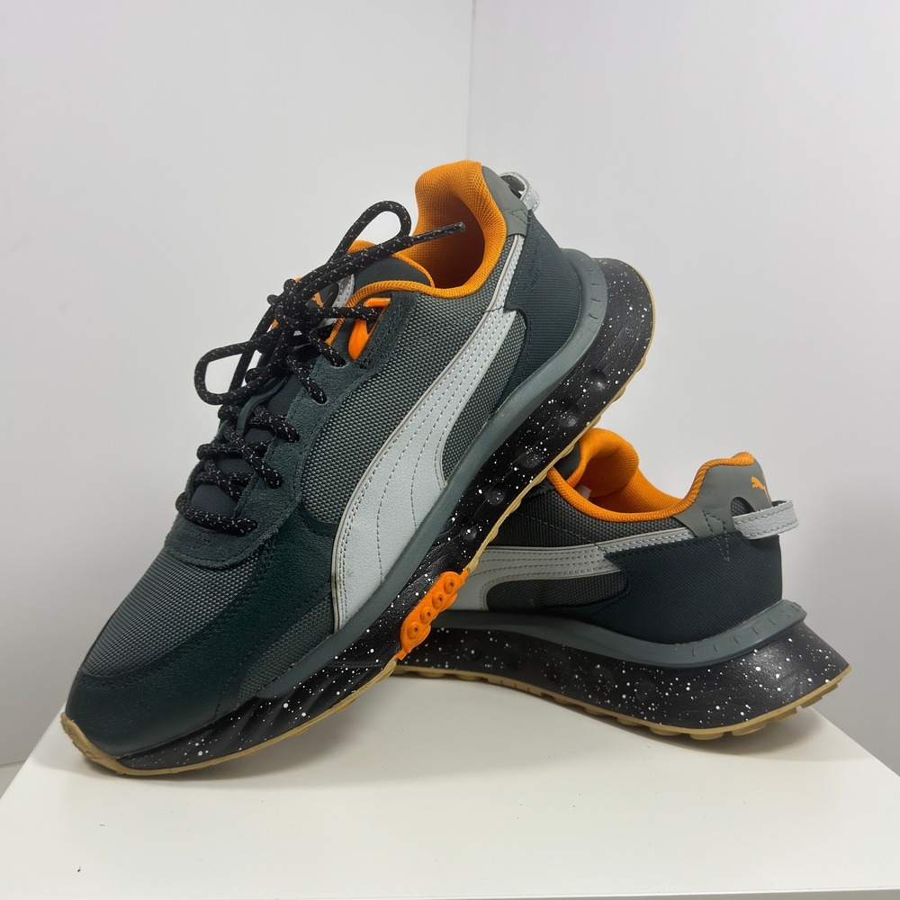 Puma Wild Rider WTR Men Size 9 Green Winterized Speckled Athletic Sneakers Trail